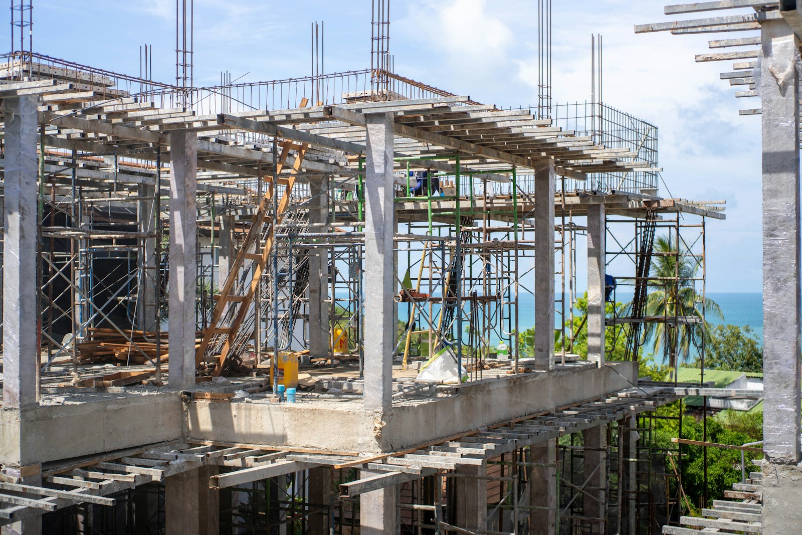 Villa construction site by the sea